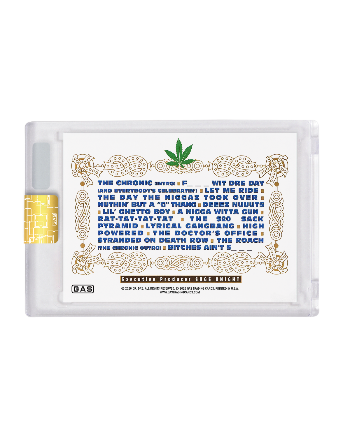 Limited Edition Dr. Dre The Chronic x GAS Platinum Record Foil Card